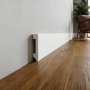 Nowoczesna Listwa Przypodłogowa Biała 7,5 cm LCL-10