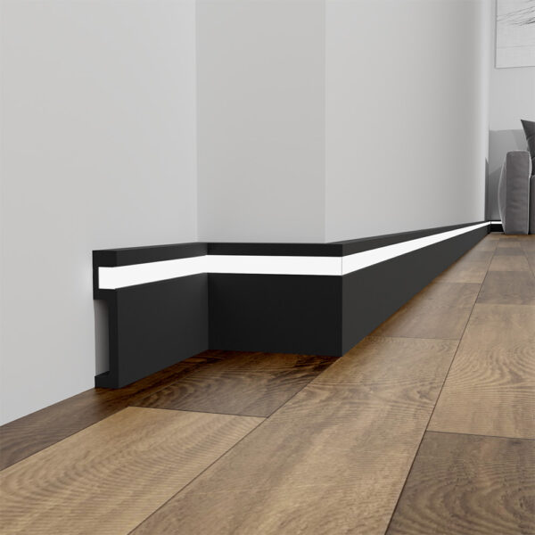 Listwa Przypodłogowa LED Czarna LCL-15B