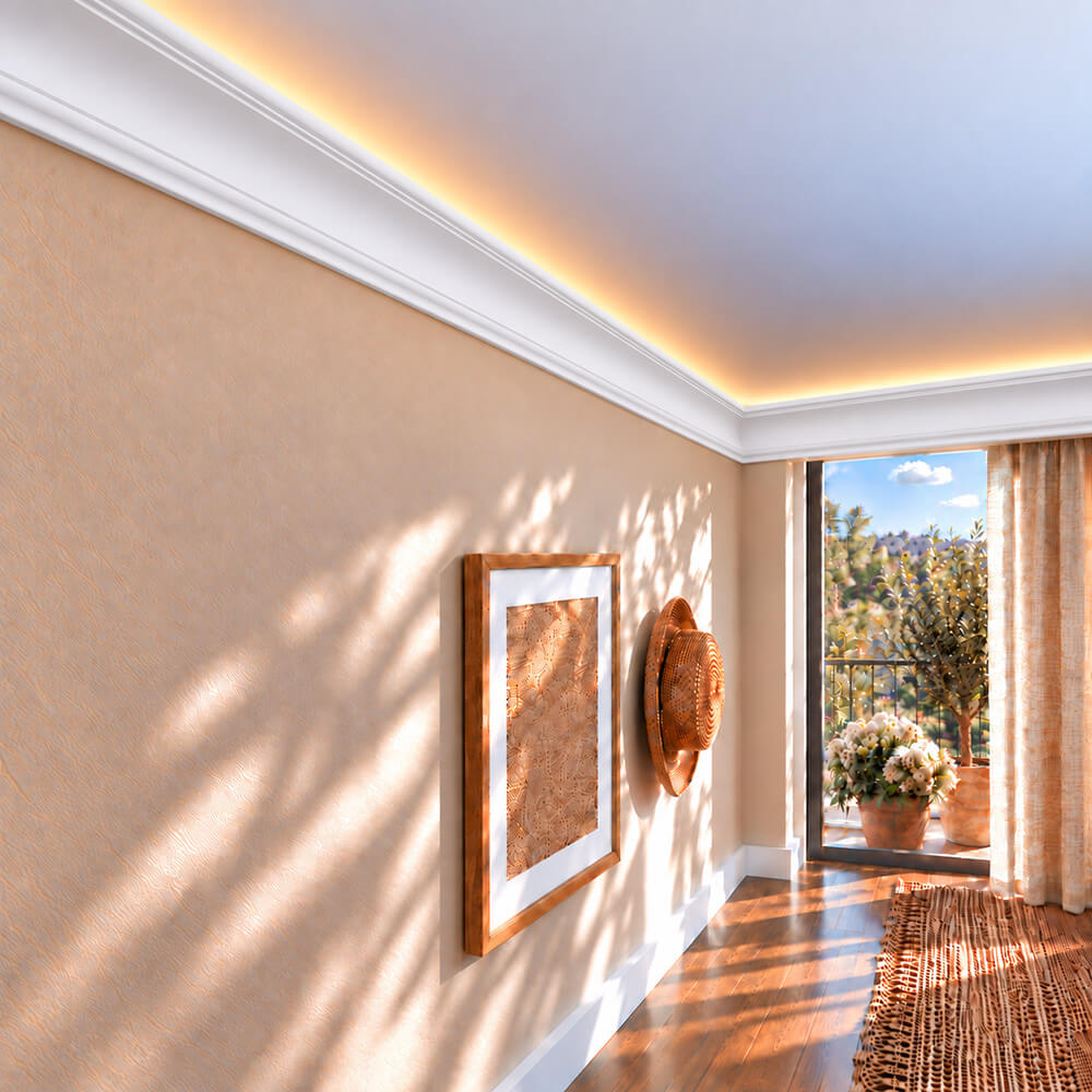 Sztukateria LED Sufitowa Oświetleniowa Biała Twarda MKLO-09